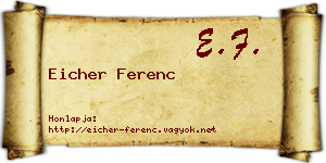 Eicher Ferenc névjegykártya