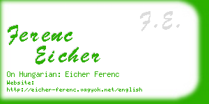 ferenc eicher business card